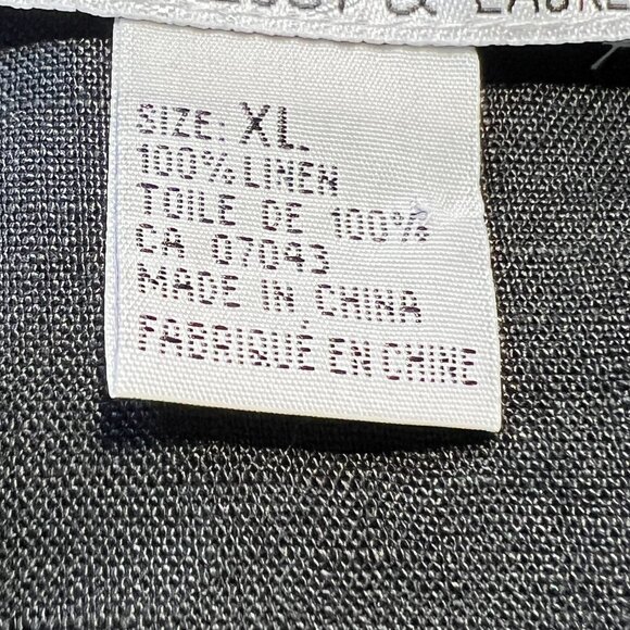 🖤Lucy & Laurel 100% Linen Top XL Black with Embroidered Detail - Dressy - Picture 6 of 10